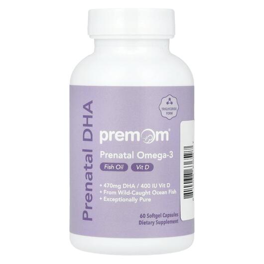 Основне фото товара Premom, Prenatal DHA, Омега 3, 60 капсул