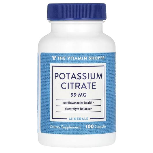 Основне фото товара TheVitaminShoppe, Potassium Citrate 99 mg, Калій, 100 капсул