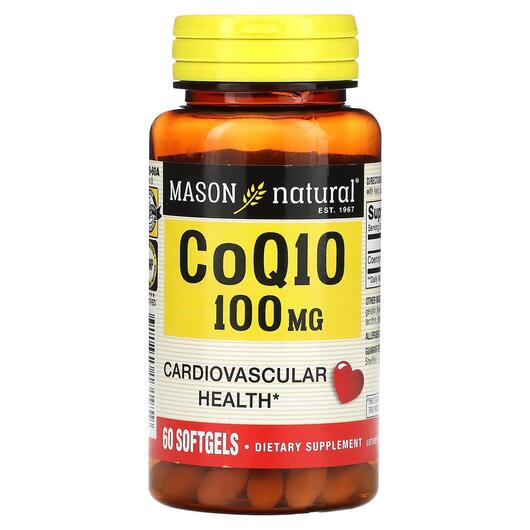 Основне фото товара Mason, Co Q10 100 mg, Коензим CoQ10, 60 капсул