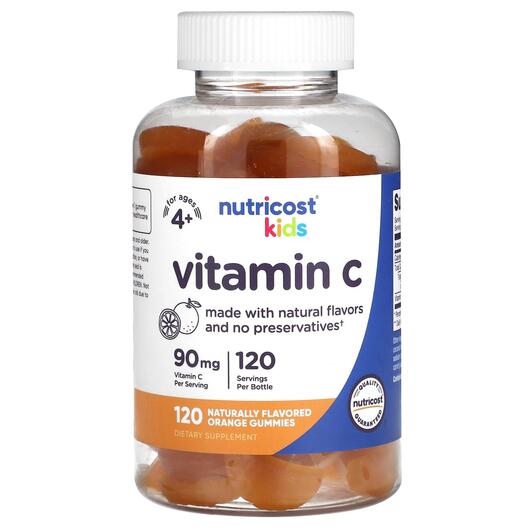 Основне фото товара Kids Vitamin C Ages 4+ Orange 90 mg, Вітамін C, 120 таблеток