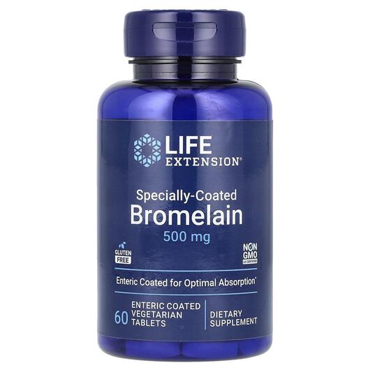 Основне фото товара Specially-Coated Bromelain 500 mg, Бромелайн 500 мг, 60 капсул