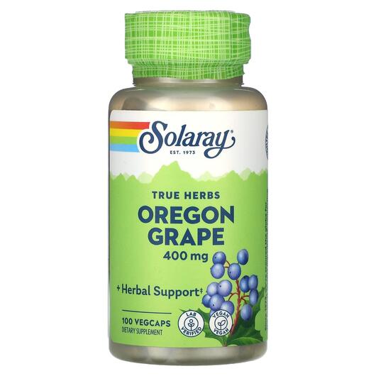 Основне фото товара True Herbs Oregon Grape 400 mg, Орегонський виноград, 100 капсул