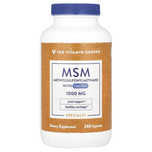 Основне фото товара MSM With OptiMSM 1000 mg, Метилсульфонілметан МСМ, 240 капсул