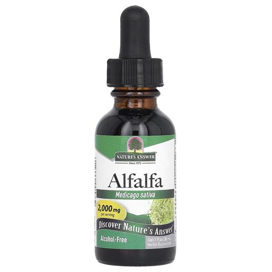 Основне фото товара Nature's Answer, Alfalfa Alcohol-Free 2000 mg, Люцерна, 30 м