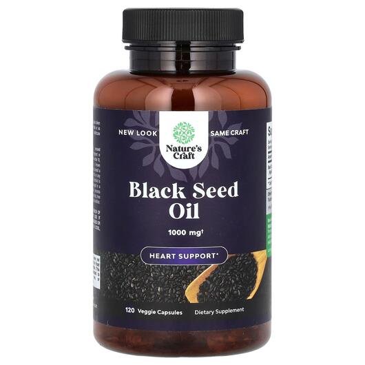 Основне фото товара Nature's Craft, Black Seed Oil 1000 mg, Чорний кмин, 120 кап