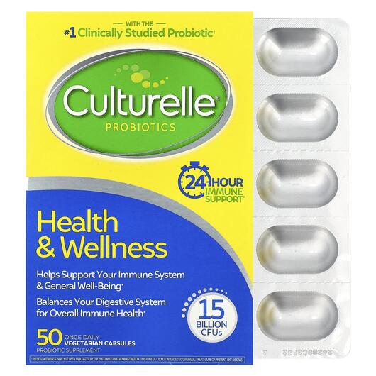 Основне фото товара Culturelle, Probiotics Health & Wellness, Пробіотики, 50 капс