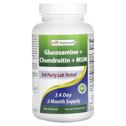 Основне фото товара Glucosamine + Chondroitin + MSM, Глюкозамін Хондроітин, 180 капсу
