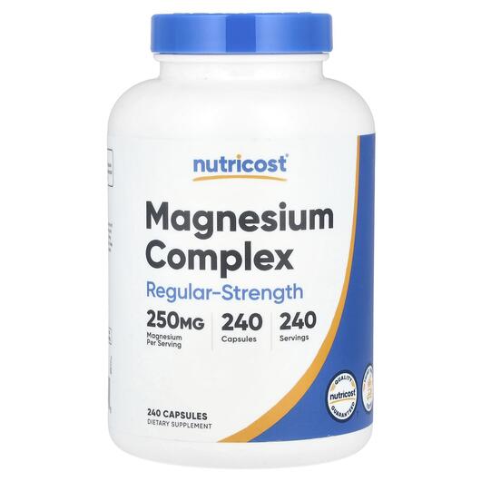 Основне фото товара Magnesium Complex Regular-Strength 250 mg, Магній, 240 капсул