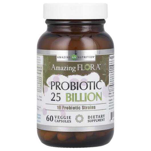 Основне фото товара Amazing Flora Probiotic 25 Billion CFU, Пробіотики, 60 капсул