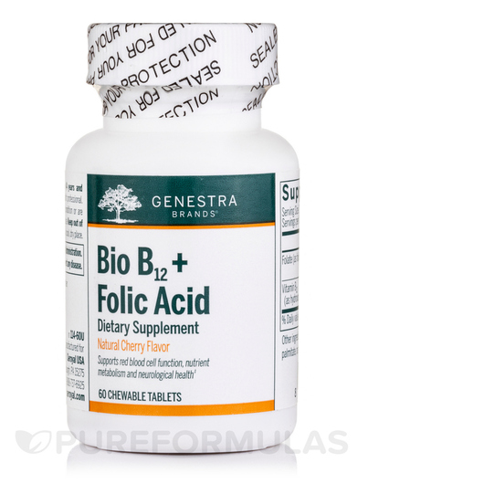 Основне фото товара Bio B12 + Folic Acid, Вітамін B12 Кобаламін, 60 таблеток
