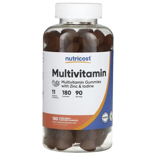 Основне фото товара Multivitamin Gummies with Zinc & Iodine Mixed Berry, Цинк, 18