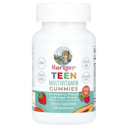 Основне фото товара Teen Multivitamin Gummies Strawberry, Вітаміни для підлітків, 60 