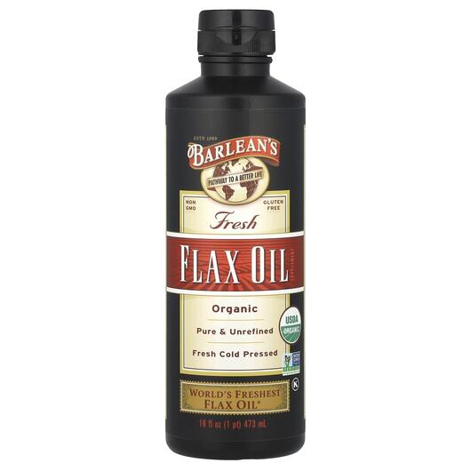 Основне фото товара Barlean's, Organic Fresh Flax Oil, Лляна олія, 473 мл
