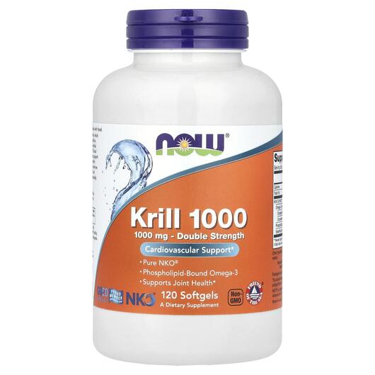 Основне фото товара NOW, Neptune Krill 1000, Олія Антарктичного Кріля, 120 капсул