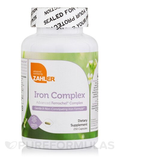 Основне фото товара Zahler, Iron Complex, Залізо, 250 капсул