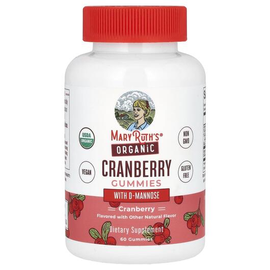 Основне фото товара Organic Cranberry Gummies with D-Mannose, Журавлина, 60 таблеток