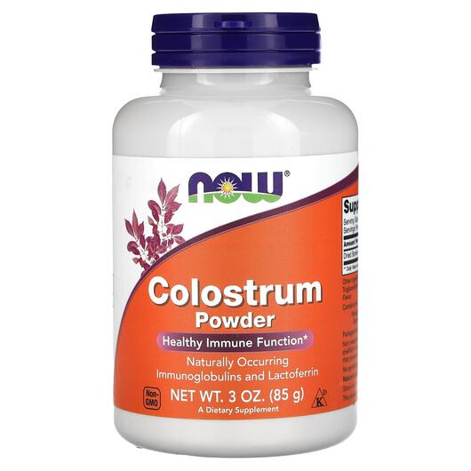 Основне фото товара NOW, Colostrum Powder, Молозиво в порошку, 85 г