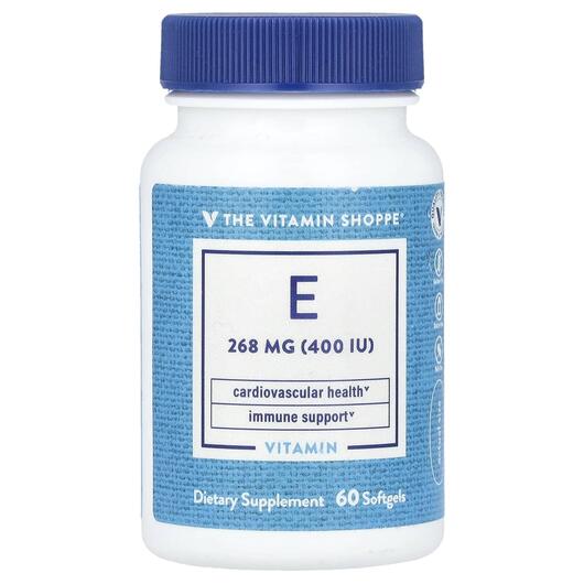 Основне фото товара Vitamin E 268 mg 400 IU, Вітамін E Токофероли, 60 капсул