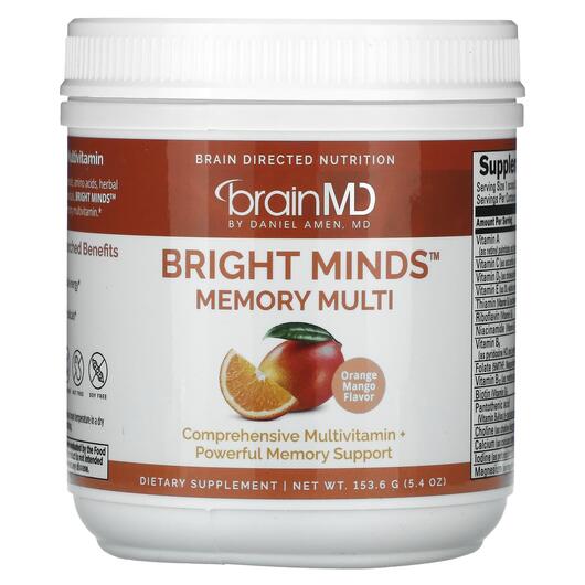 Основне фото товара Bright Minds Memory Multi Orange Mango, Мультивітаміни, 153.6 г