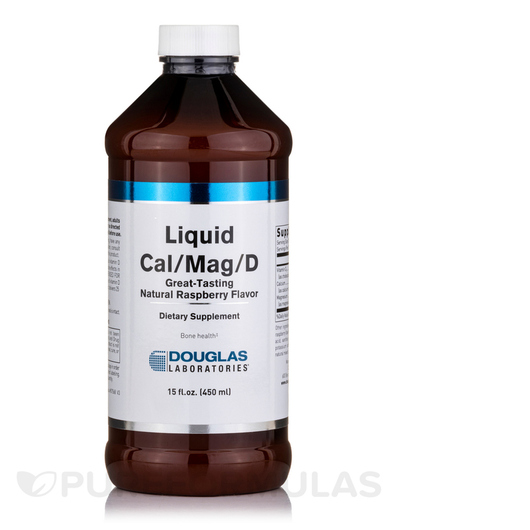 Основне фото товара Liquid Cal/Mag/D Natural Raspberry Flavor, Кальцій Магній, 450 мл