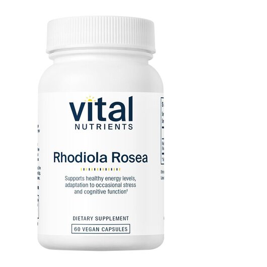 Основне фото товара Vital Nutrients, Rhodiola rosea 3% 200 mg, Родіола, 60 капсул