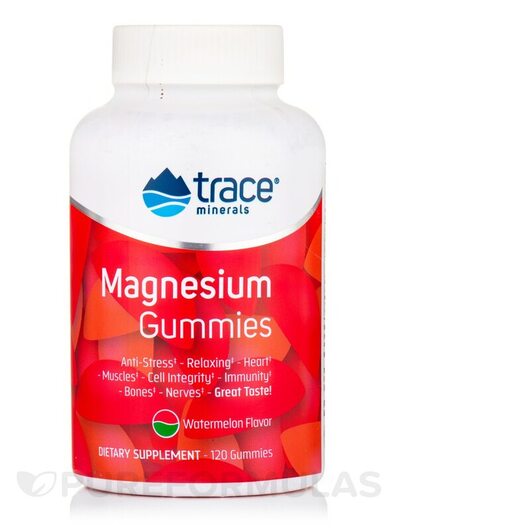 Основне фото товара Trace, Magnesium Gummies Watermelon Flavor, Магній, 120 таблеток