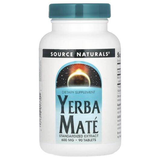 Основне фото товара Source Naturals, Yerba Mate 600 mg, Єрба мате, 90 таблеток