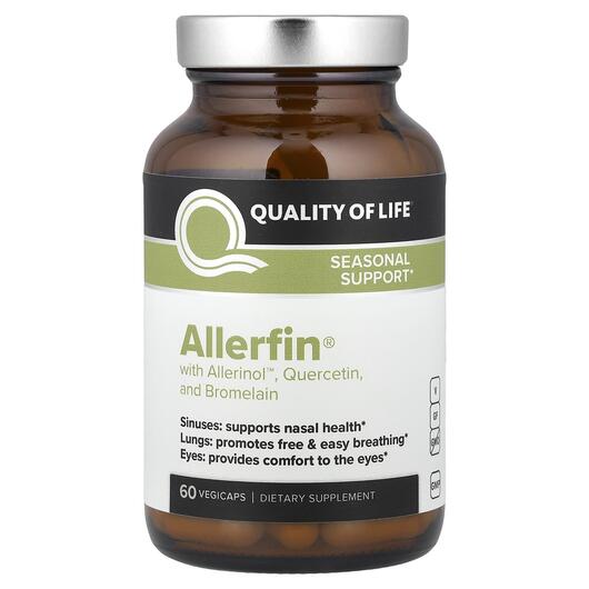 Основне фото товара Quality of Life, Allerfin, Підтримка алергії, 60 капсул
