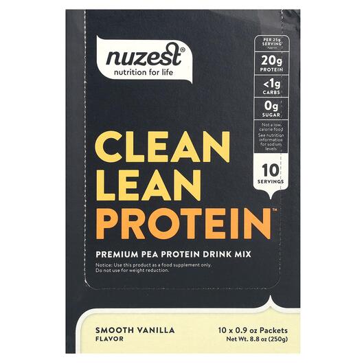 Основне фото товара Clean Lean Protein Smooth Vanilla 10, Гороховий Протеїн, 25 g Eac