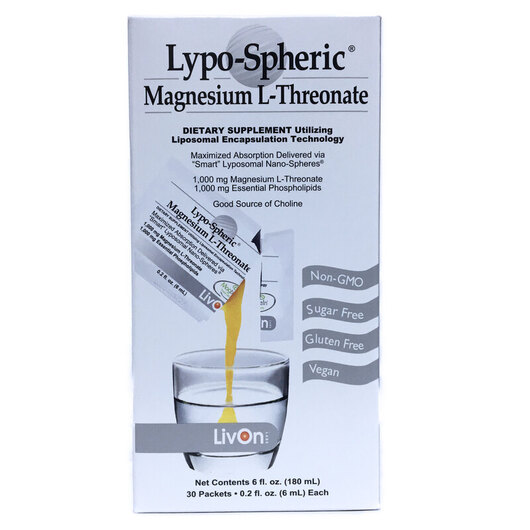Основне фото товара Lypo-Spheric Magnesium L-Threonate, Магній Треонат, 30 шт