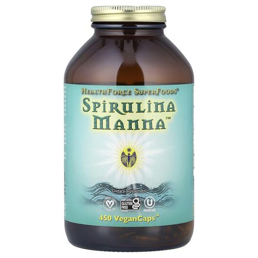Основне фото товара HealthForce Superfoods, Spirulina Manna, Спіруліна, 450 капсул
