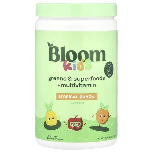 Основне фото товара Kids Greens & Superfoods + Multivitamin Tropical, Суперфуд, 1