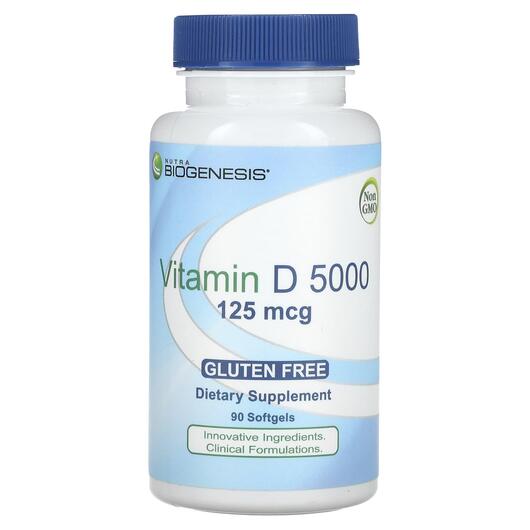 Основне фото товара Vitamin D 5000 125 mcg, Вітамін D3 Холекальциферол, 90 капсул