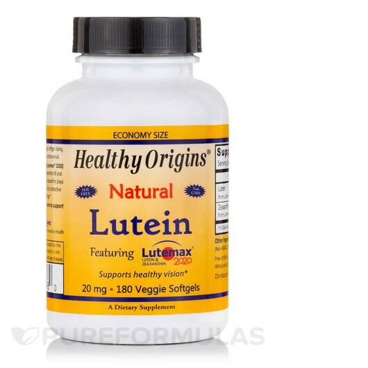 Основне фото товара Lutein 20 mg featuring Lutemax 2020, Лютеїн, 180 капсул
