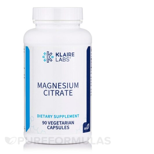 Основне фото товара Klaire Labs, Magnesium Citrate, Магній Цитрат, 90 капсул