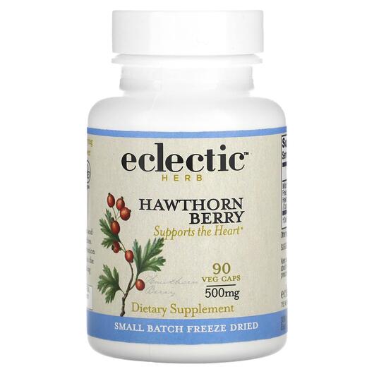 Основне фото товара Eclectic Herb, Hawthorn Berry 500 mg, Глід 500 мг, 90 капсул