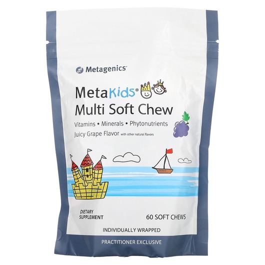 Основне фото товара MetaKids Multi Soft Chew Juicy Grape, Вітаміни для дітей, 60 табл