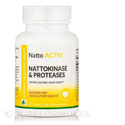 Основне фото товара Natto Activ Nattokinase & Proteases, Ферменти, 45 капсул