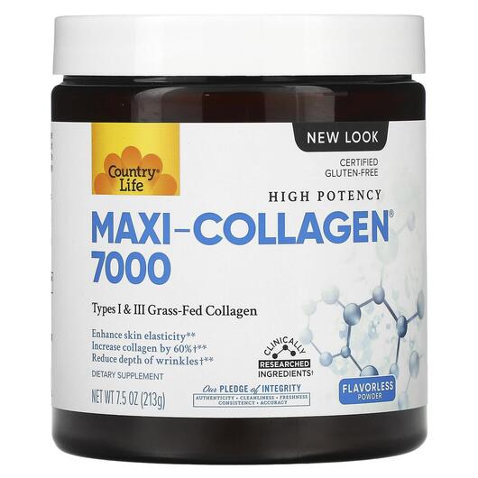 Основне фото товара Country Life, Maxi-Collagen 7000, Колаген 7000 мг, 213 г