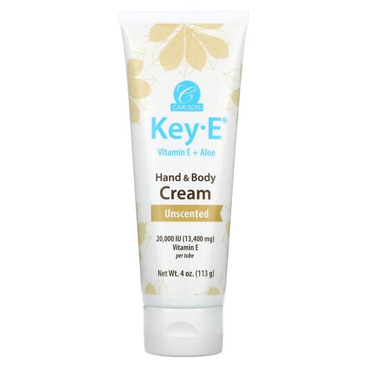 Основне фото товара Key-E Hand & Body Cream Unscented, Крем з вітаміном E, 113 г