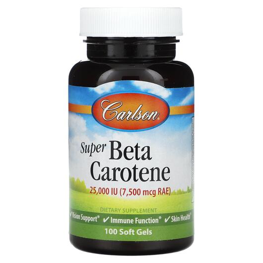 Основне фото товара Super Beta Carotene 7500 mcg RAE 25000, Вітамін А Ретінол, 100 ка