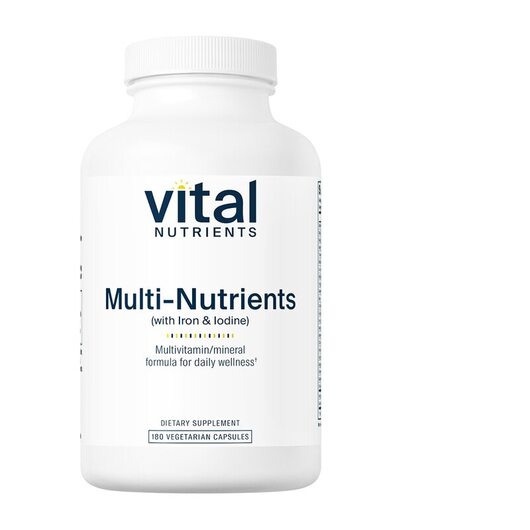 Основне фото товара Multi-Nutrients with Iron and Iodine, Йод, 180 капсул