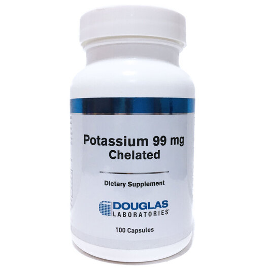 Основне фото товара Douglas Laboratories, Potassium 99 mg Chelated, Калій, 100 капсул