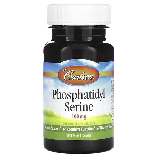 Основне фото товара Carlson, Phosphatidyl Serine 100 mg, Фосфатидилсерин, 30 капсул