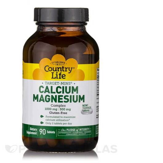 Основне фото товара Target-Mins Calcium-Magnesium 1000 mg/500, Кальцій Магній, 90 таб