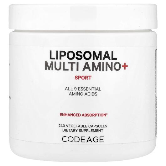Основне фото товара CodeAge, Liposomal Multi Amino+ Sport, Амінокислоти, 240 капсул