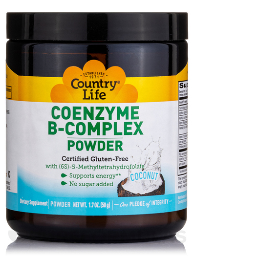 Основне фото товара Coenzyme B-Complex Powder Coconut Flavor, Коензим CoQ10, 50 г