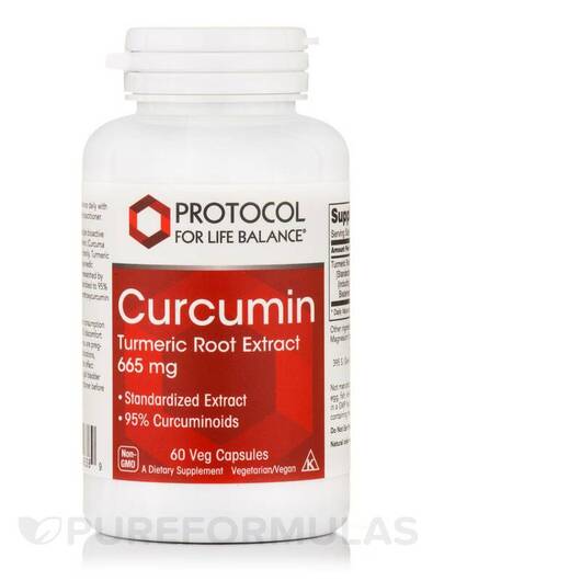 Основне фото товара Curcumin Turmeric Root Extract, Екстракт кореня куркуми, 60 капсу