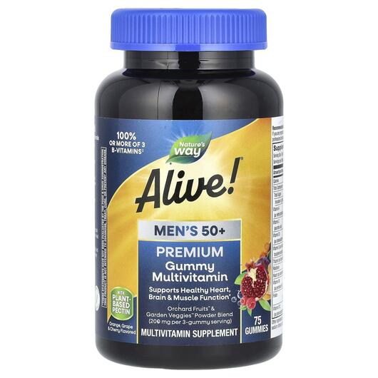 Основне фото товара Alive! Men's 50+ Gummy Vitamins, Мультивітаміни, 75 цукерок