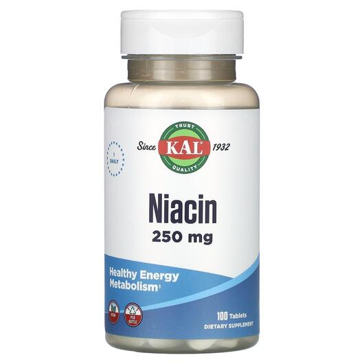 Основне фото товара KAL, Niacin 250 mg, Вітамін B3 Ніацин, 100 таблеток